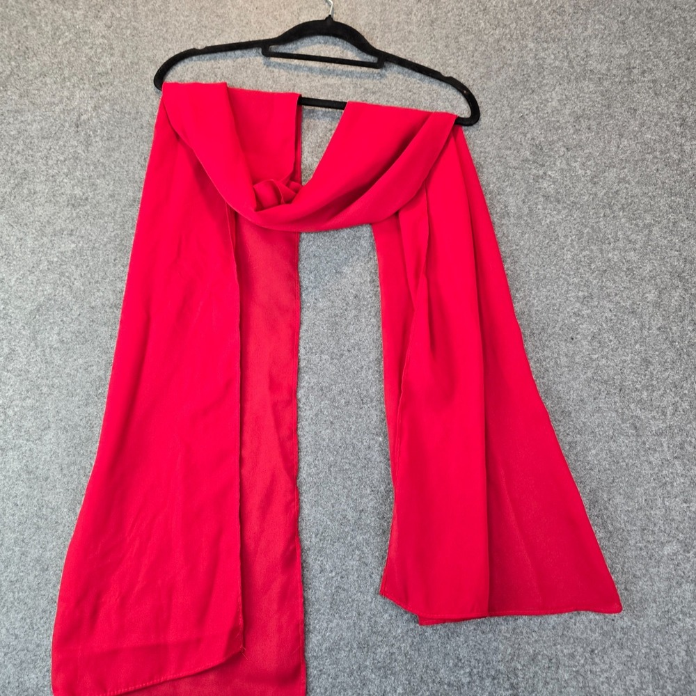 Scarf Shawl Women Red Chiffon Long Wrap Solid Lightweight Fashion Drape